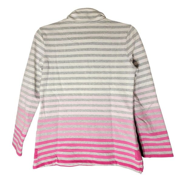 Joules Cowdray Sweatshirt Womens 6 Pullover Pink White Striped Mock Neck Barbie - Picture 3 of 12